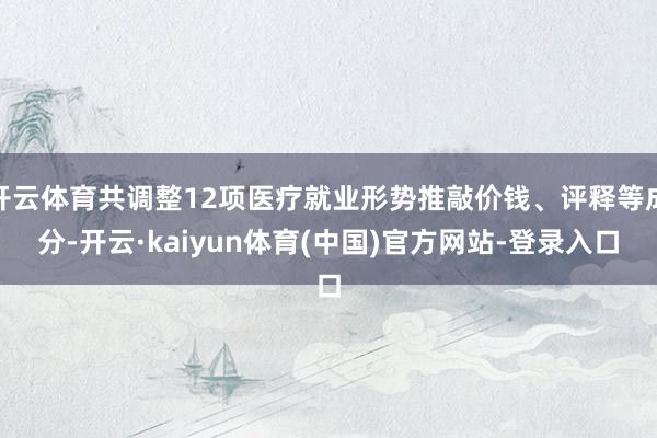 开云体育共调整12项医疗就业形势推敲价钱、评释等成分-开云·kaiyun体育(中国)官方网站-登录入口