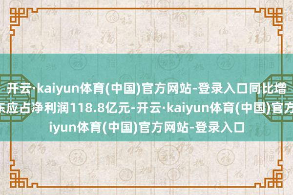 开云·kaiyun体育(中国)官方网站-登录入口同比增长19.9%；股东应占净利润118.8亿元-开云·kaiyun体育(中国)官方网站-登录入口
