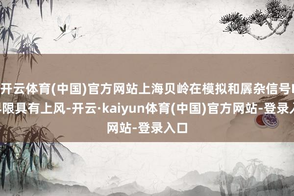 开云体育(中国)官方网站上海贝岭在模拟和羼杂信号IC界限具有上风-开云·kaiyun体育(中国)官方网站-登录入口